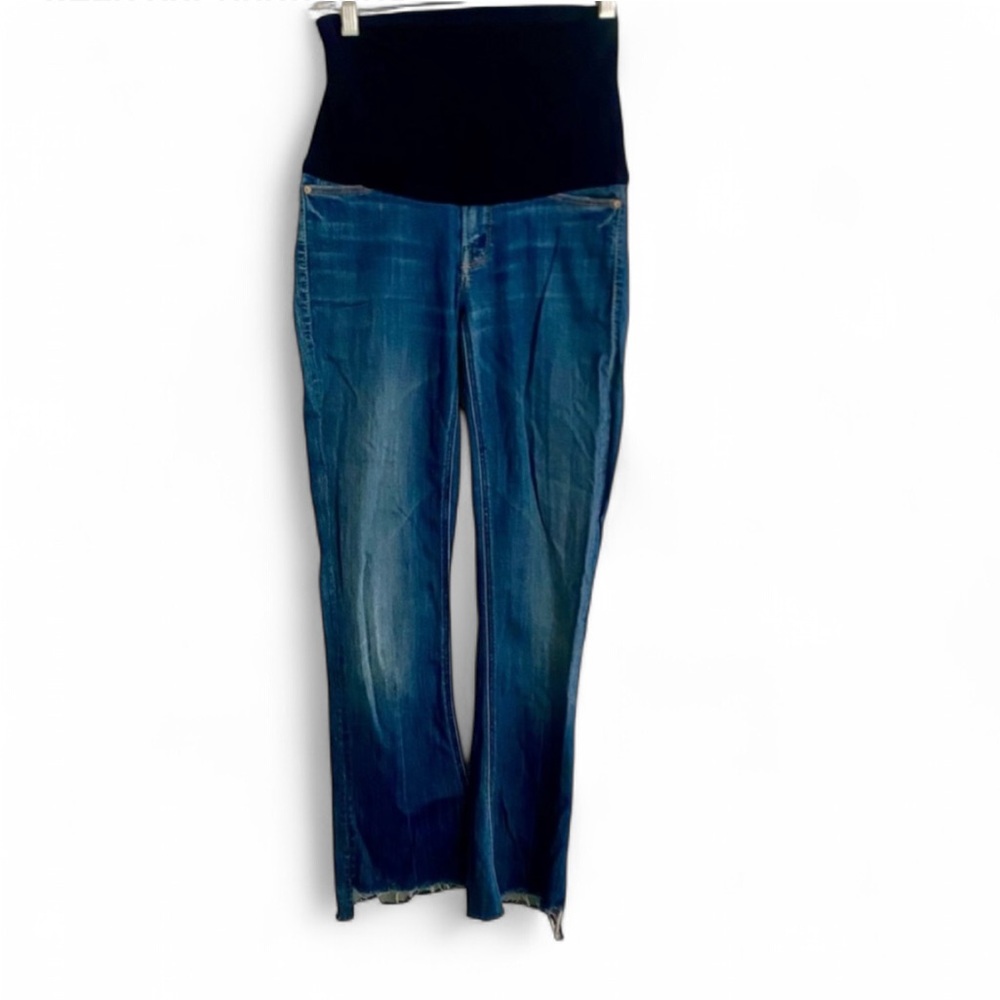 MOTHER THE RUNAWAY MEDIUM KITTY MATERNITY JEANS FULLY BELLY BAND SIZE 26